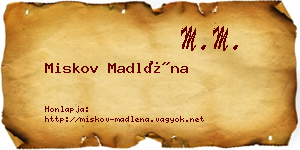 Miskov Madléna névjegykártya